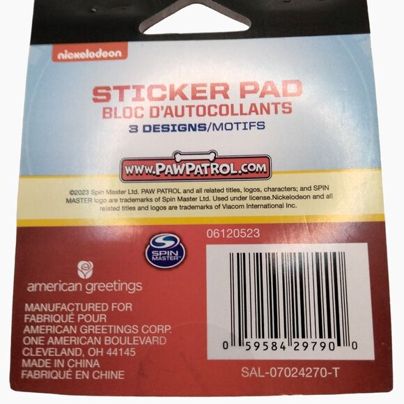 Nickelodeon Paw Patrol Sticker Pad 102  3 Designs Kids Crafts Party Favor - Picture 5 of 5